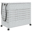 vidaXL fehér rattan szennyeskosár kerekekkel 66x35x60 cm