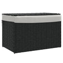 vidaXL fekete polyrattan szennyeskosár fedéllel 55,5 x 35 x 34 cm