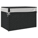 vidaXL fekete polyrattan szennyeskosár fedéllel 55,5 x 35 x 34 cm