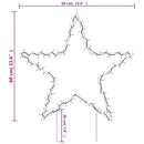 vidaXL karácsonyi csillag fénydekoráció cövekekkel 80 LED 60 cm