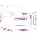 vidaXL kék bársony kanapéfotel 60 cm