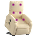 vidaXL krémszínű szövet felállást segítő dönthető masszázsfotel