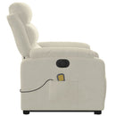 vidaXL elektromos felállást segítő krémszínű bársony masszázsfotel