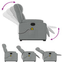 vidaXL világosszürke szövet felállást segítő dönthető masszázsfotel