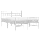 vidaXL fehér fém ágykeret fej- és lábtámlával 135x190 cm