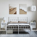vidaXL fehér fém ágykeret fej- és lábtámlával 135x190 cm