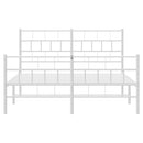 vidaXL fehér fém ágykeret fej- és lábtámlával 135x190 cm