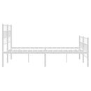 vidaXL fehér fém ágykeret fej- és lábtámlával 135x190 cm