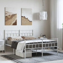 vidaXL fehér fém ágykeret fej- és lábtámlával 135x190 cm
