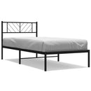 vidaXL fekete fém ágykeret fejtámlával 75 x 190 cm