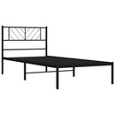 vidaXL fekete fém ágykeret fejtámlával 75 x 190 cm