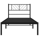 vidaXL fekete fém ágykeret fejtámlával 75 x 190 cm