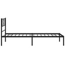 vidaXL fekete fém ágykeret fejtámlával 75 x 190 cm