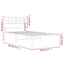 vidaXL fekete fém ágykeret fejtámlával 75 x 190 cm