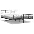 vidaXL fekete fém ágykeret fej- és lábtámlával 183 x 213 cm