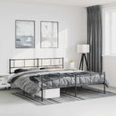 vidaXL fekete fém ágykeret fej- és lábtámlával 183 x 213 cm