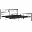 vidaXL fekete fém ágykeret fej- és lábtámlával 183 x 213 cm
