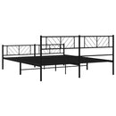 vidaXL fekete fém ágykeret fej- és lábtámlával 183 x 213 cm