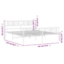 vidaXL fekete fém ágykeret fej- és lábtámlával 183 x 213 cm