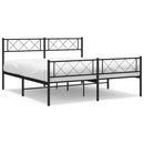 vidaXL fekete fém ágykeret fej- és lábtámlával 120 x 190 cm