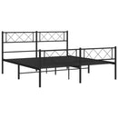 vidaXL fekete fém ágykeret fej- és lábtámlával 120 x 190 cm