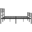 vidaXL fekete fém ágykeret fej- és lábtámlával 120 x 190 cm