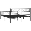 vidaXL fekete fém ágykeret fej- és lábtámlával 120 x 190 cm