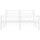 vidaXL fehér fém ágykeret fej- és lábtámlával 140 x 190 cm