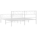 vidaXL fehér fém ágykeret fej- és lábtámlával 193 x 203 cm