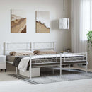 vidaXL fehér fém ágykeret fej- és lábtámlával 193 x 203 cm