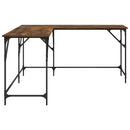 vidaXL füstös tölgy színű szerelt fa íróasztal 149x149x75 cm