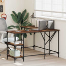 vidaXL füstös tölgy színű szerelt fa íróasztal 139x139x75 cm