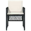 vidaXL 4 db fekete polyrattan kerti szék párnával