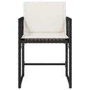 vidaXL 4 db fekete polyrattan kerti szék párnával