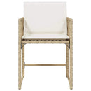 vidaXL 4 db bézs polyrattan kerti szék párnával