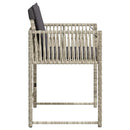 vidaXL 4 db világosszürke polyrattan kerti szék párnával