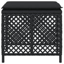vidaXL 4 db fekete polyrattan kerti szék párnával 41 x 41 x 36 cm