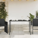 vidaXL fekete polyrattan üveglapos kerti asztal 115x54x74 cm