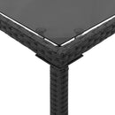 vidaXL fekete polyrattan üveglapos kerti asztal 115x54x74 cm