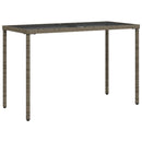 vidaXL szürke polyrattan üveglapos kerti asztal 115x54x74 cm