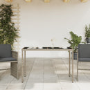 vidaXL szürke polyrattan üveglapos kerti asztal 115x54x74 cm