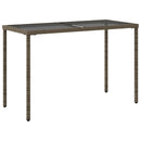 vidaXL szürke polyrattan üveglapos kerti asztal 115x54x74 cm