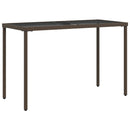 vidaXL barna polyrattan üveglapos kerti asztal 115x54x74 cm