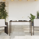 vidaXL barna polyrattan üveglapos kerti asztal 115x54x74 cm