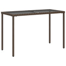 vidaXL barna polyrattan üveglapos kerti asztal 115x54x74 cm