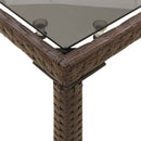 vidaXL barna polyrattan üveglapos kerti asztal 115x54x74 cm