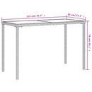 vidaXL barna polyrattan üveglapos kerti asztal 115x54x74 cm