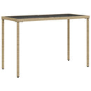 vidaXL bézs polyrattan üveglapos kerti asztal 115x54x74 cm
