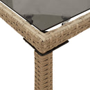 vidaXL bézs polyrattan üveglapos kerti asztal 115x54x74 cm