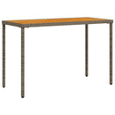 vidaXL szürke polyrattan akácfa lapos kerti asztal 115x54x74 cm